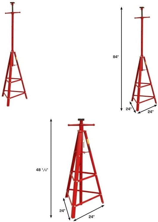 Stark USA Underhoist Tripod Stand 2 Ton Capacity High Lift Jack Stand Reach Under Hoist Stand High-Position Lift Range 4,000lbs Capacity, Red