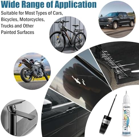 Radiant Black Touch Up Paint for Cars, Car Paint Scratch Repair Pen,Color Accurate Quick and Easy Fix Chip Rim Scuff Repair(Radiant Black)