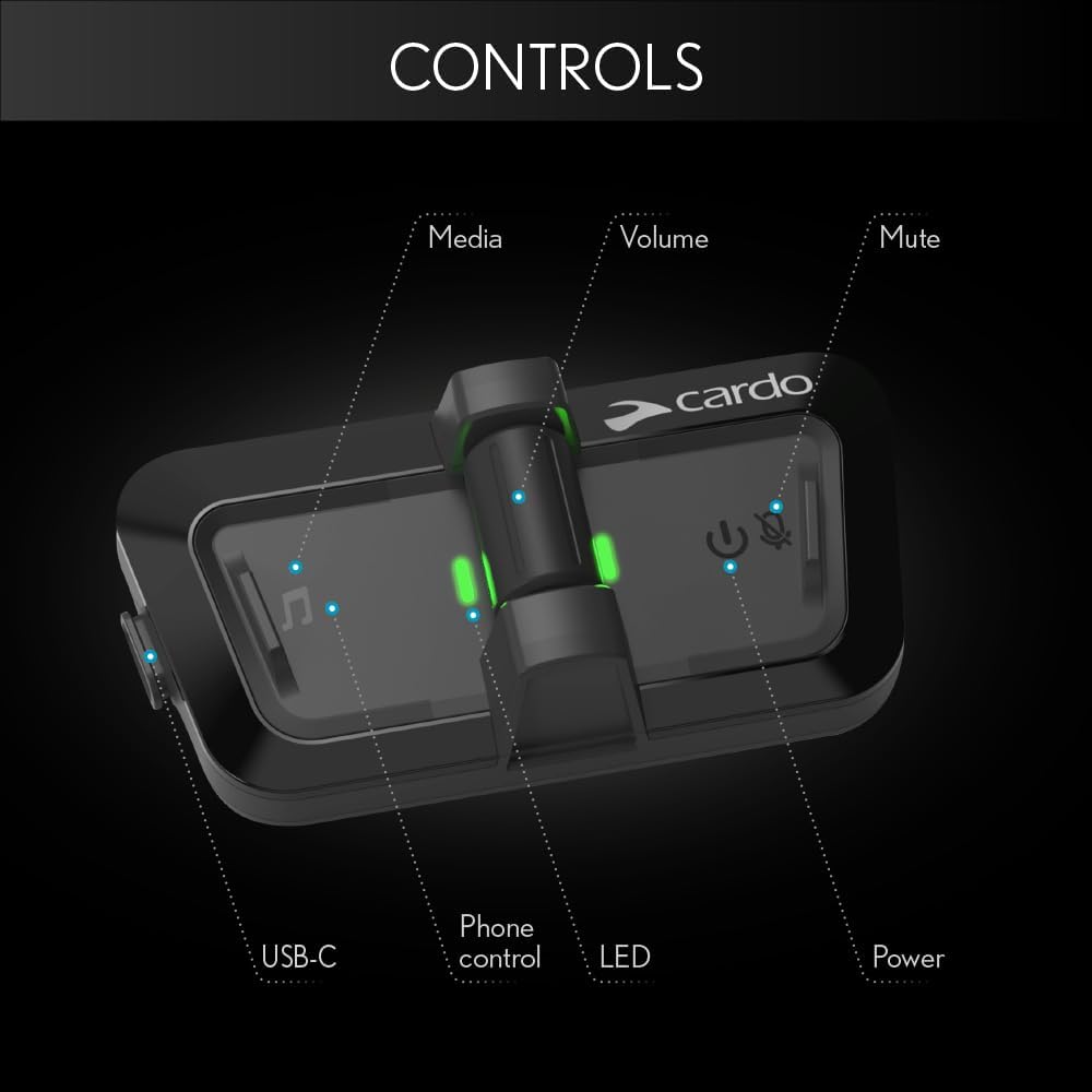 Cardo PACKTALK Outdoor Helmet Communication System, Great for Ski, Snowboard and Cycling (Black, Single Pack)