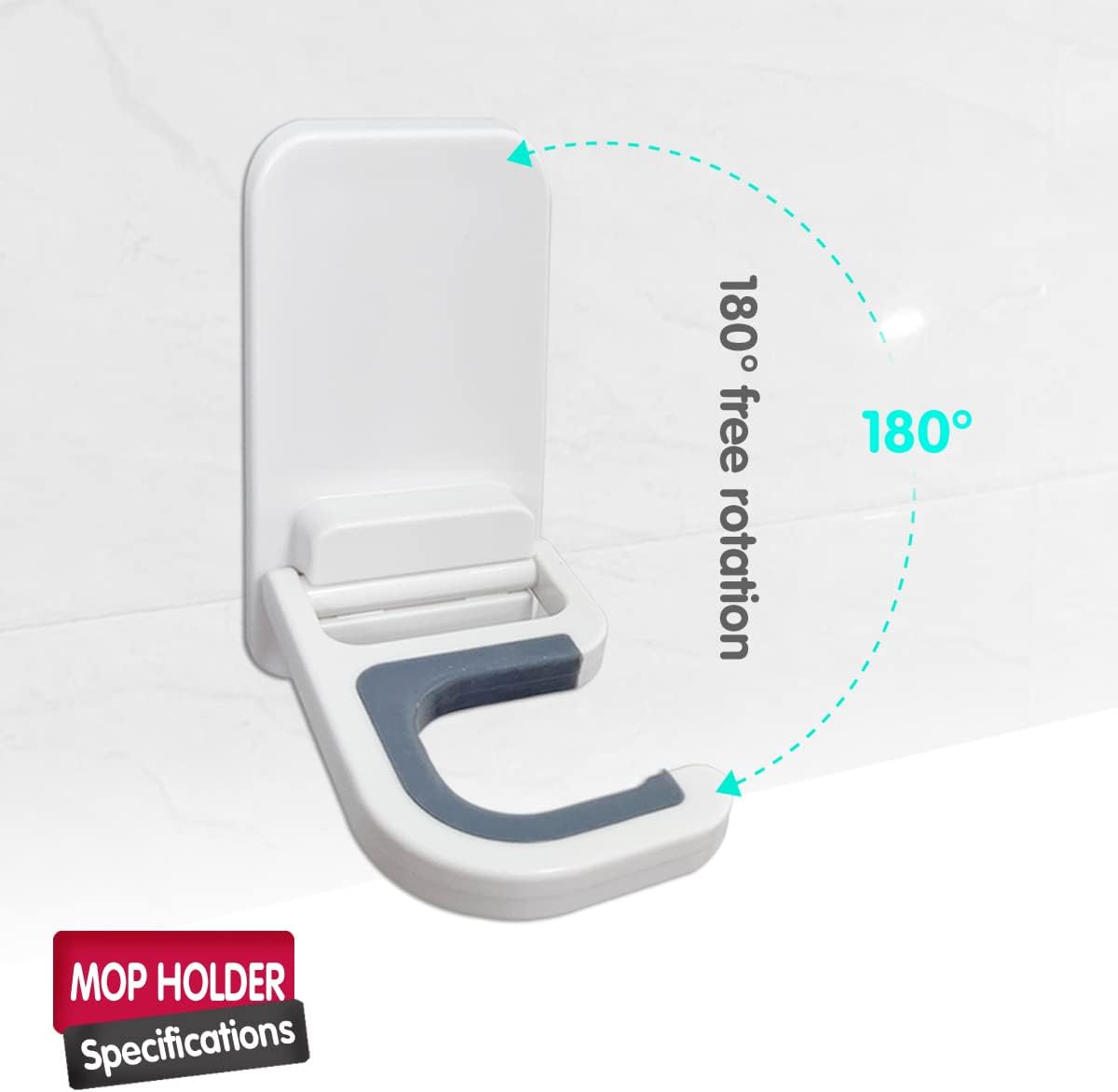 6PCS Broom and Mop Holder Wall Mount, Self Adhesive – No Drilling Broom Hanger Gripper, Organizer Rack Wall Mounted Utility Rack for Kitchen, Bathroom, Closet, Garden Garage