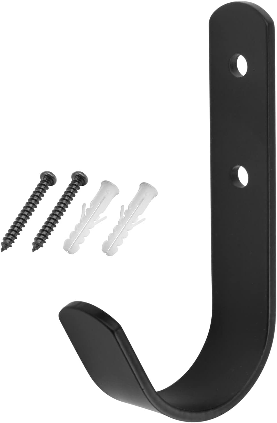 10 Pack Black Steel J Hook, 4-1/4" x 2-1/8" Wall Mount Utility Hook for Hanging Garage Storage