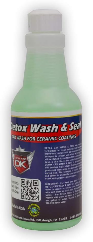 Detail King Detox Car Wash and Car Sealant Foam Soap for Ceramic Coatings - Hydrophobic - Silica Based Technology - 16 oz