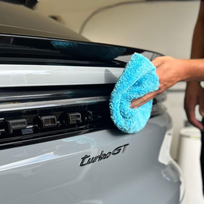 Ethos Plush 470 Microfiber Towels for Cars - Premium Car Detailing Towels - Edgeless Ultrasoft Micro Fiber Cloth for Car Wash, Interior & Exterior (Prime Blue 470GSM)