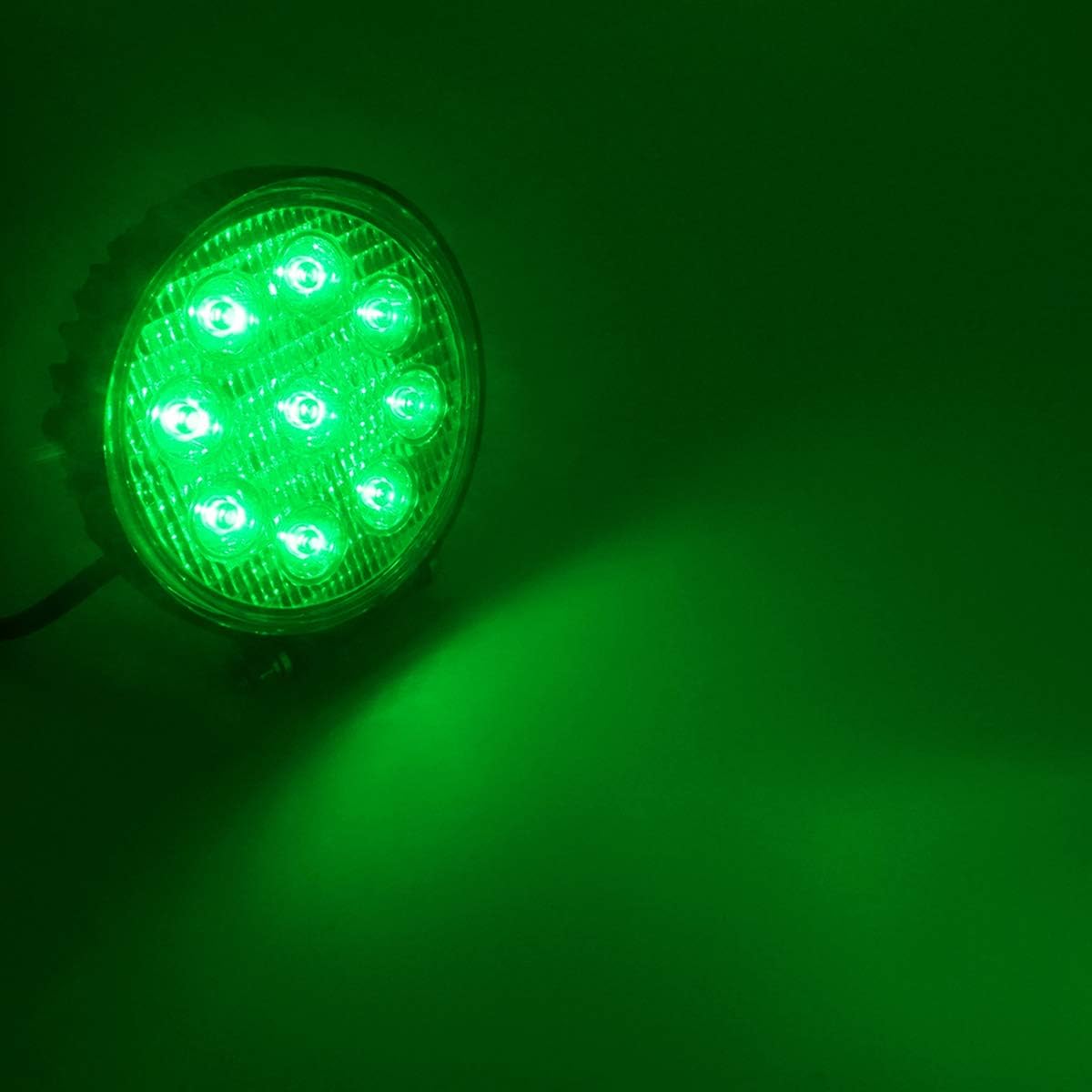 27W Spot Green Round Work LED Light Fog Offroad Off Road Lights Driving Lamp Waterproof for Hunting Pickup UTV Truck Car Boat SUV Boat 4WD ATV 12V 24V 4x4 Tractor Motorcycle(2pcs)
