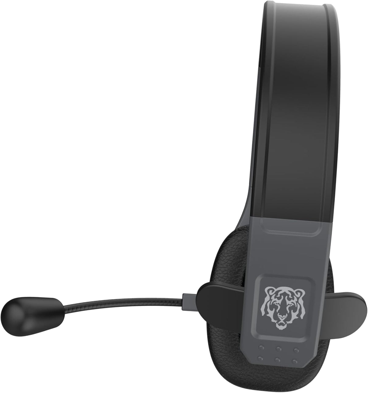 Blue Tiger Storm Gray - Premium Trucker Bluetooth Headset - Wireless Noise Canceling Mono Headset with Mic - High-Fidelity Sound, 30-Hour Talk Time, USB-C Charging - for Truck Drivers, Bluetooth 5.0