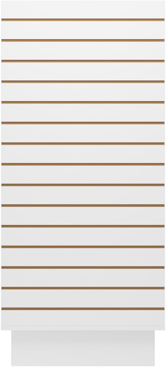 WISDOMFUR H-Unit Slatwall Gondola Display – 4 ft White Freestanding Retail Fixture for Merchandising, Store Displays & Showrooms