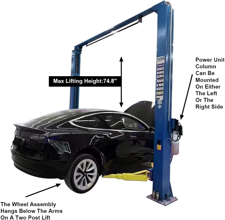 Car Lift 9,000lbs 2 Post Auto Lift Overhead Auto Truck Hoist for Home Garage, 110V