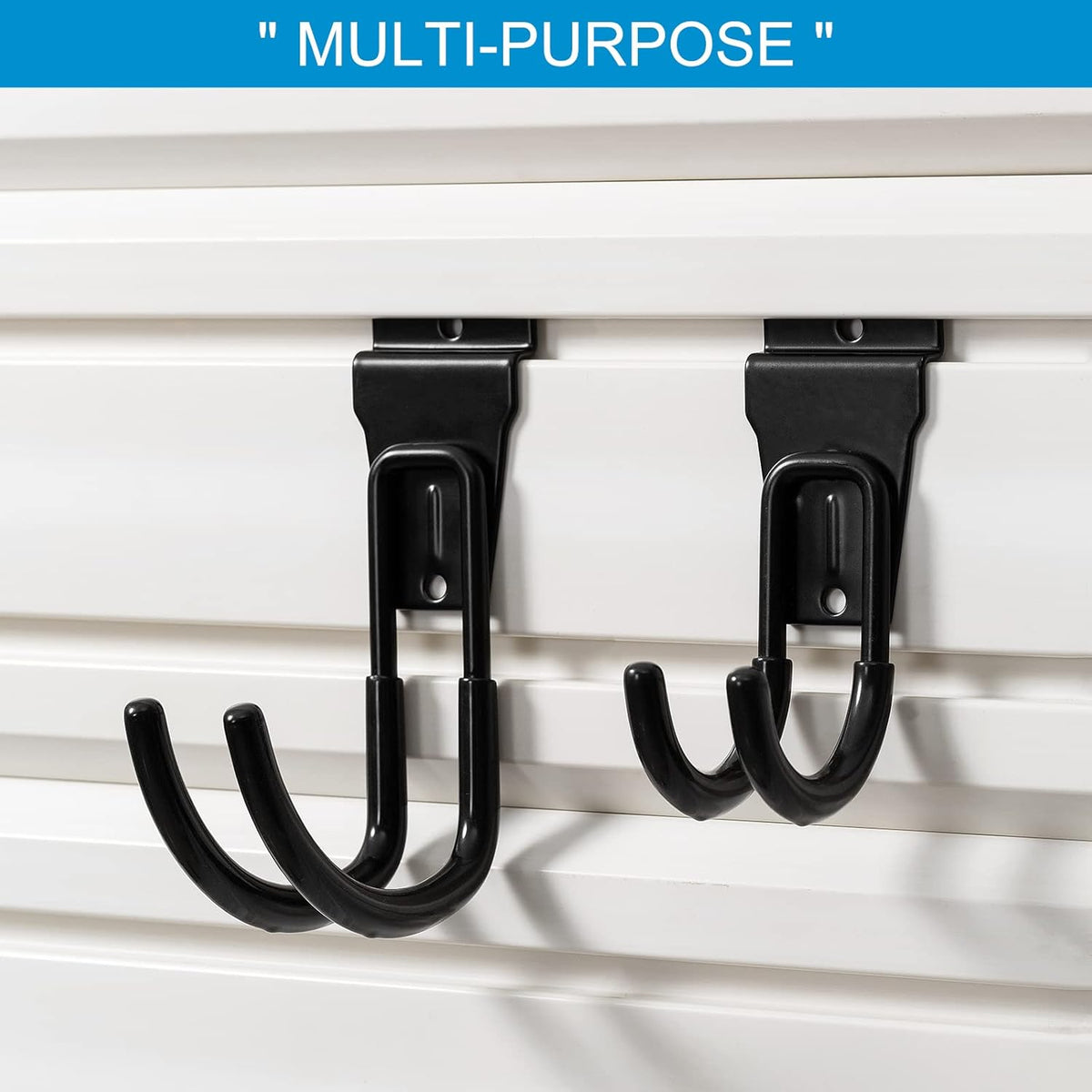 Slat Wall Hanging Hooks, Slatwall Accessories, Slatwall Hooks Assortment, Slat Wall Accessories, Heavy Duty Garage Slatwall Hooks and Hangers,16Pack(Black)