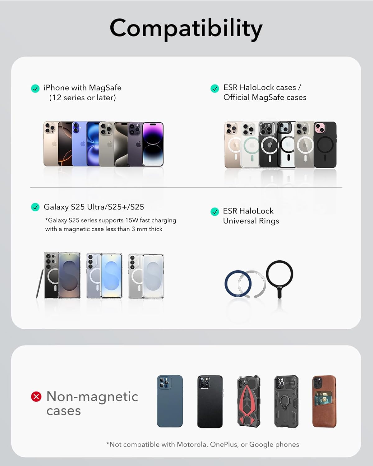 ESR for MagSafe Car Mount Charger, Foldable Dashboard Magnetic Wireless Car Charger for Tesla, for MagSafe Charging, Tesla Touchscreen Car Phone Holder for iPhone 16/15/14/13/12, S25,Strong Magnets