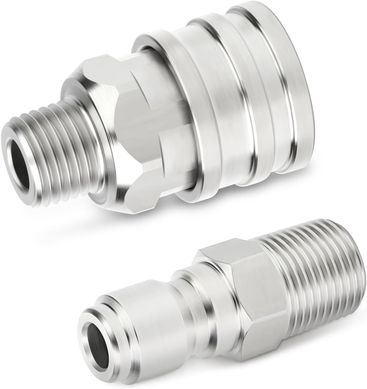 TAISHER 12PCS 304 Stainless Steel Pressure Washer Adapter Kit, Quick Connect Fittings,1/4" Male