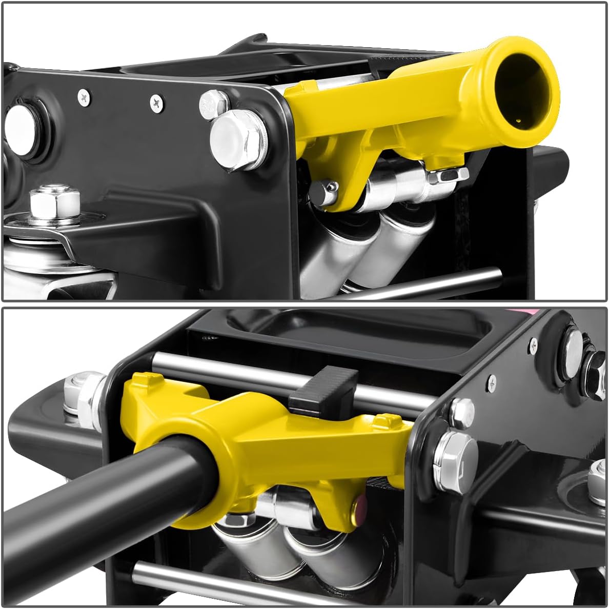 DNA MOTORING Low Profile Hydraulic Trolley Service/Floor Jack, 4 Ton (8000 lbs) Capacity, Lifting Range 4.5"-20", Yellow, TOOLS-00307-YL
