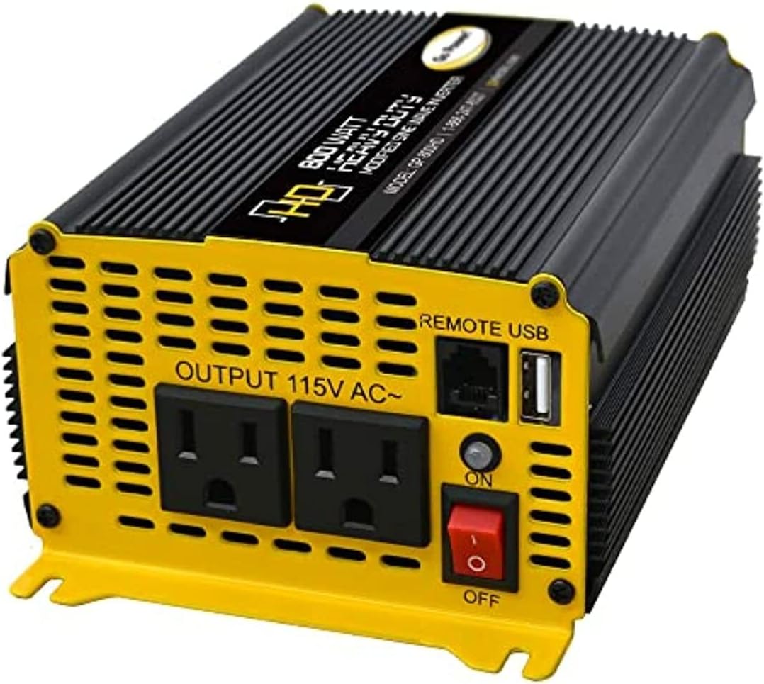 Go Power 80175 GP-800HD 800 Watt Heavy-Duty Modified Sine Wave Inverter, Black