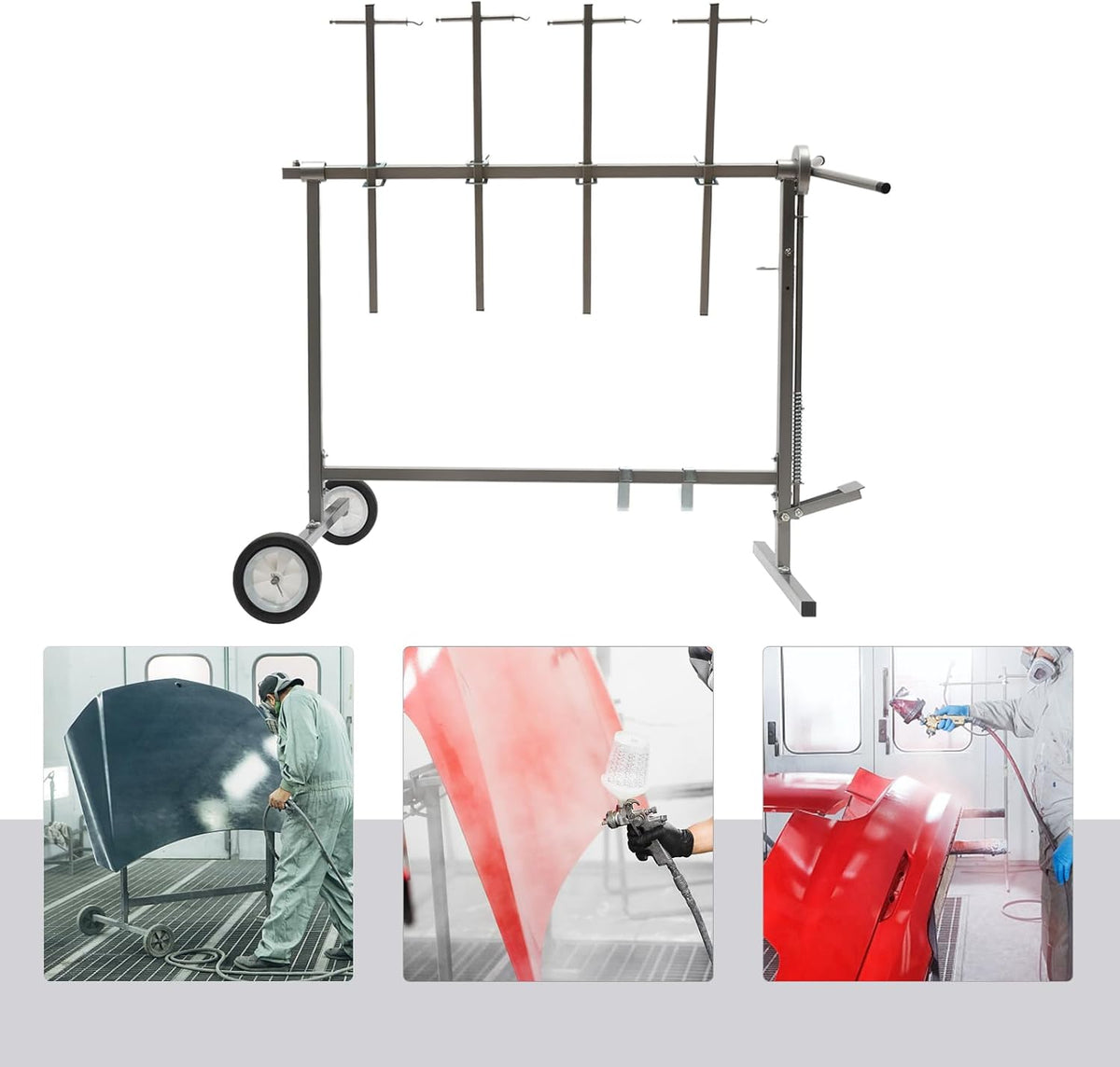 Adjustable Car Body Paint Rack, Paint Stand Repair Work Stand, Bumper/Body Panel/Door Hood Stand Holder, Auto Body Tool for Garages, Repair Shops, and DIY