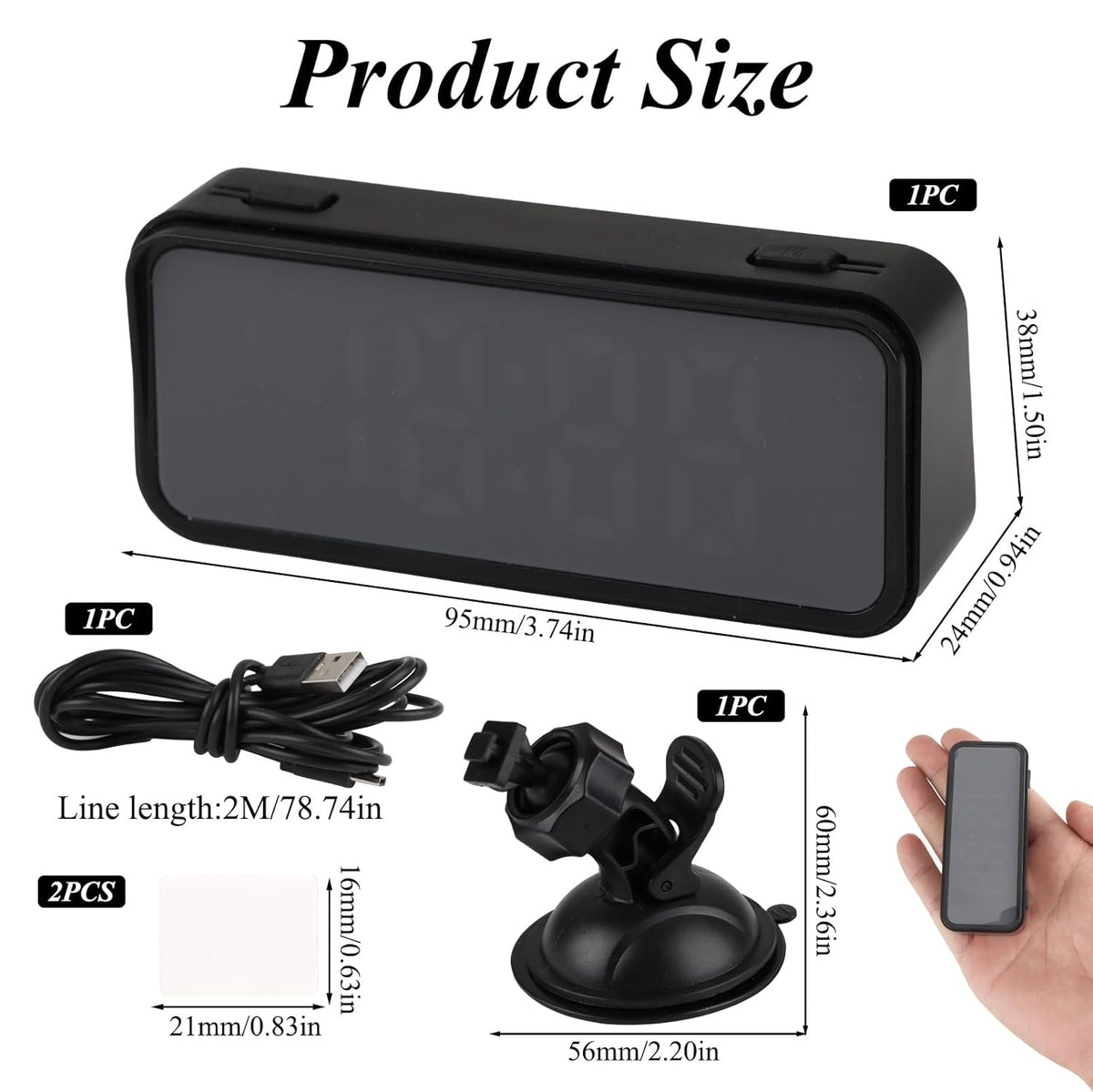 GPS Digital Speedometer for Car MPH, Universal HUD Speed Meter with LED Large Font, Plug Play for Car Truck Motor SUV Golf Cart All Vehicles (Digital Speedometer with Bracket)