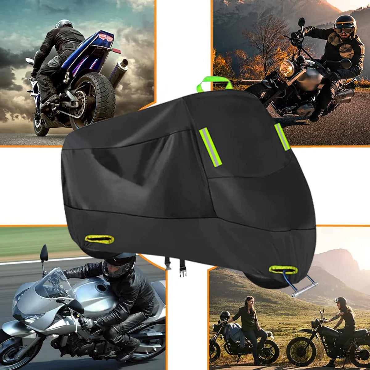 Motorcycle Cover All Season, Outdoor Storage Moped Covers, All-Weather Universal Waterproof Scooter Cover Fits up to 90.5" Motorcycles Vehicle