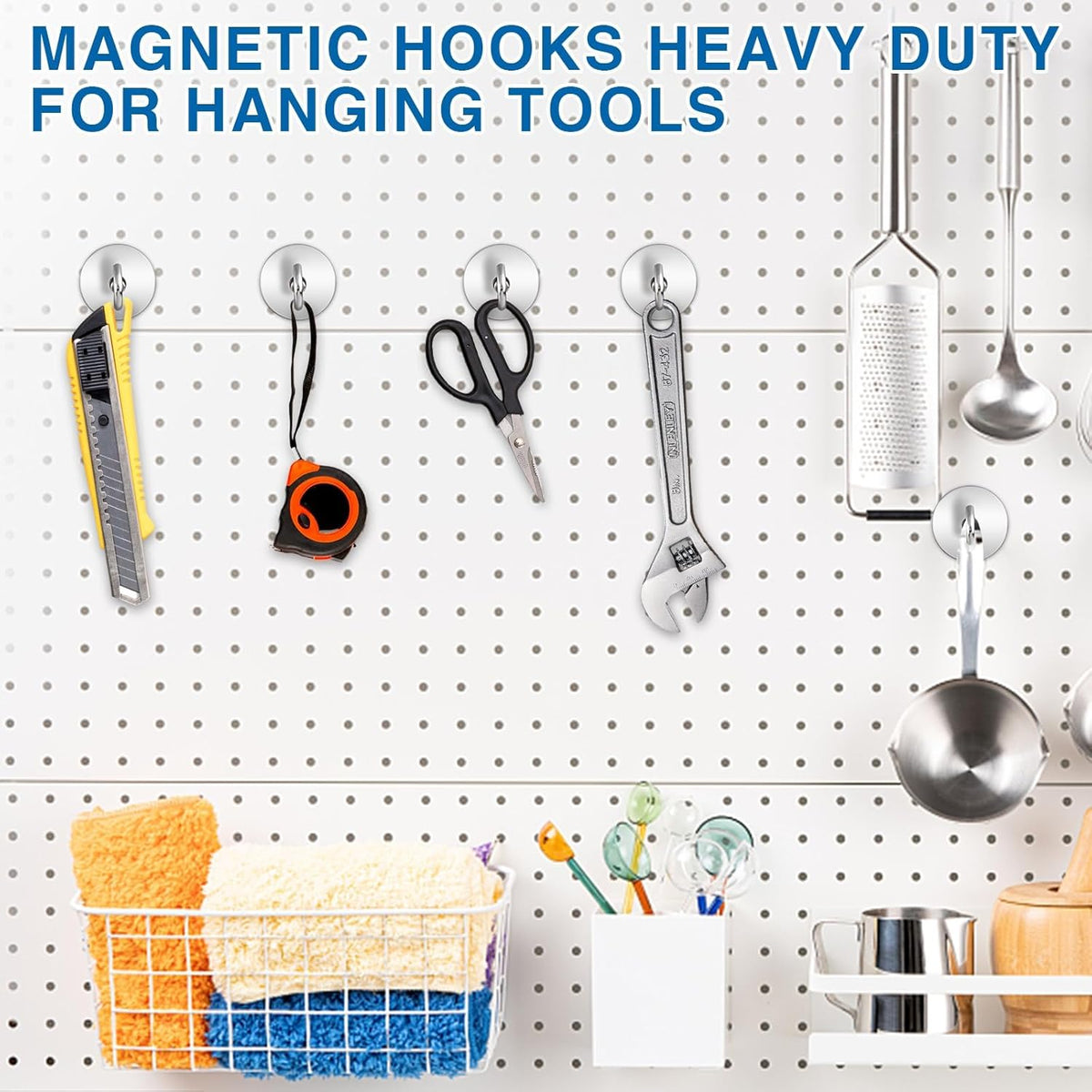 LOVIMAG Magnetic Hooks Heavy Duty, Super Stong Magnetic Hooks Neodymium Magnet Hooks for Cruise, Rare Earth Magnets with Hooks for Magnetic Hanger,Toolbox,Storage,Hanging-12 Pack