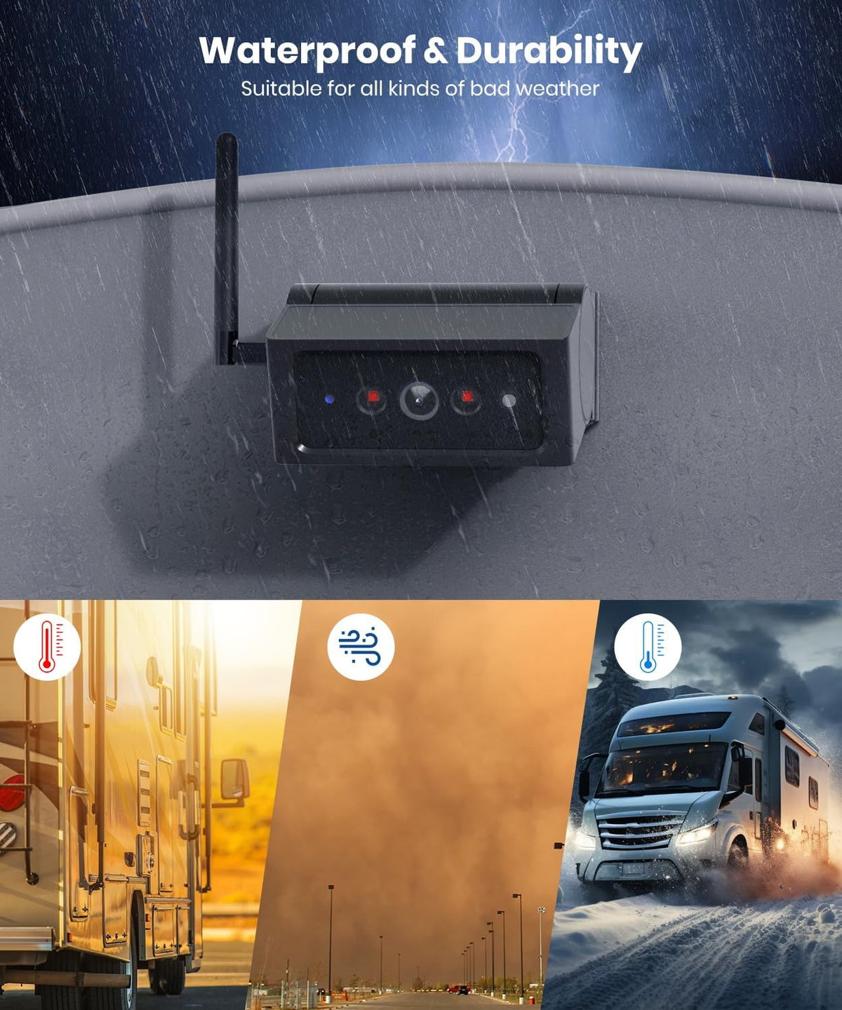 AUTO VOX Wireless Backup Camera Magnetic: 5" Portable No Wiring 1 Min Install Trailer Hitch Camera, 2-Channel HD 1080P Car Monitor & IR Night Vision Back Up Camera Systems for Truck, RV, Camper