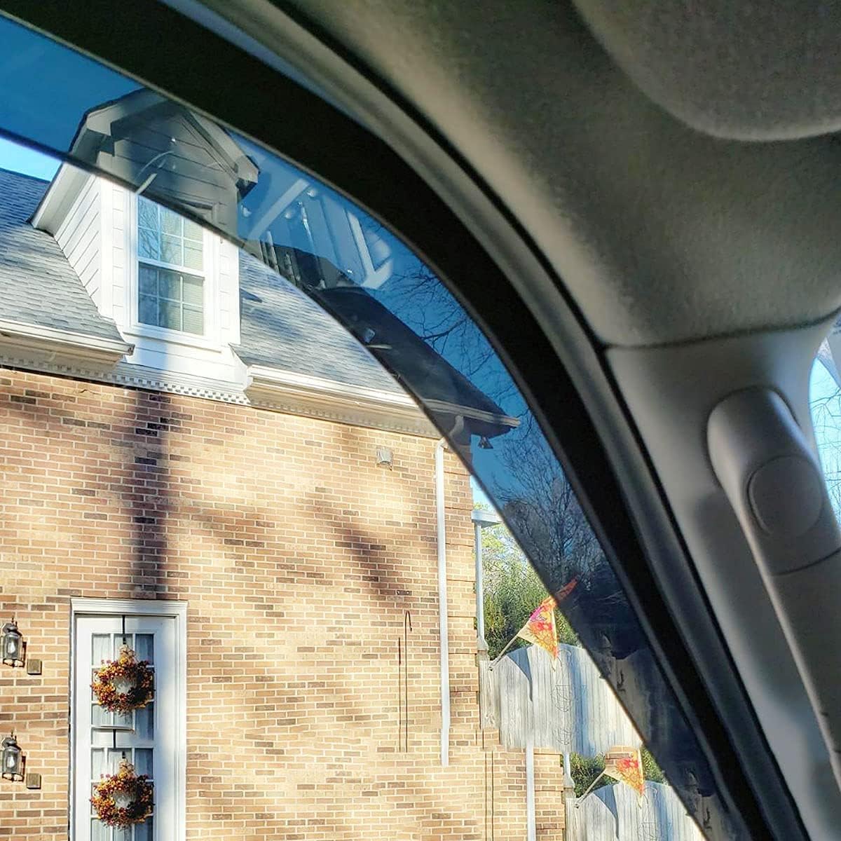 Side Window Wind Deflector, 4pcs Outside Mount Style Tape-On Truck Accessorie Rain Guards Set, Window Visor Looks Great and fit for 2007-2012 Dodge Calibe 94323