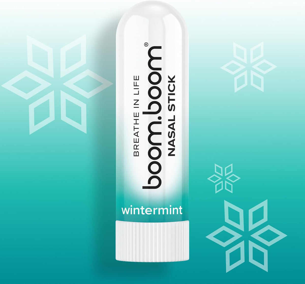 BoomBoom Nasal Stick | Vapor Flow Technology | Cool Refreshing Sensation | Natural Mood Boost | Simple Ingredients | Essential Oils + Menthol Inhaler (Wintermint)