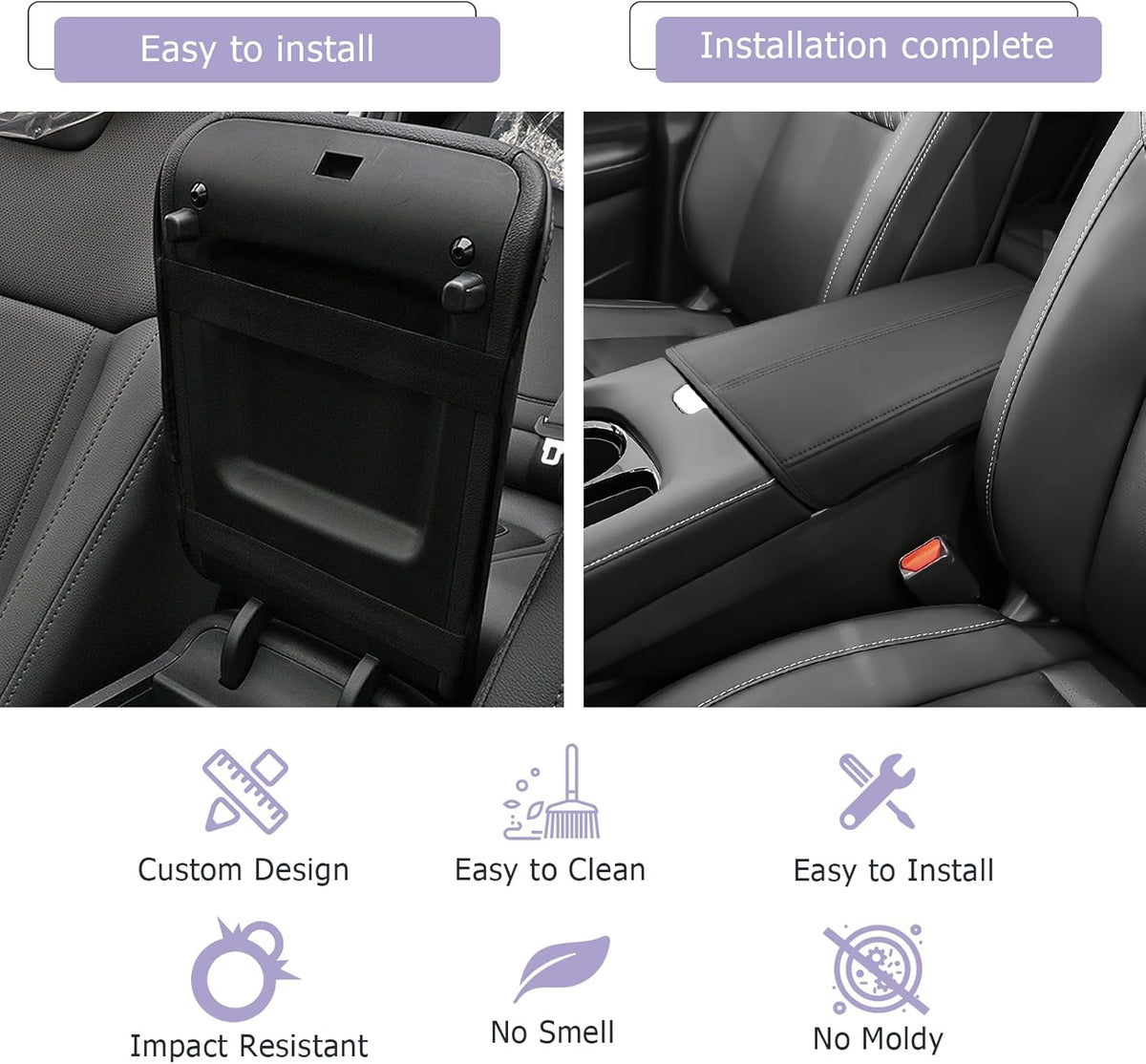 LUWU 2025 Murano Center Console Cover Compatible with 2025 Nissan Murano Accessories 2025 Murano SL/SV/Platinum Armrest Cover Center Console Pad Armrest Console Cover (Thin Black)