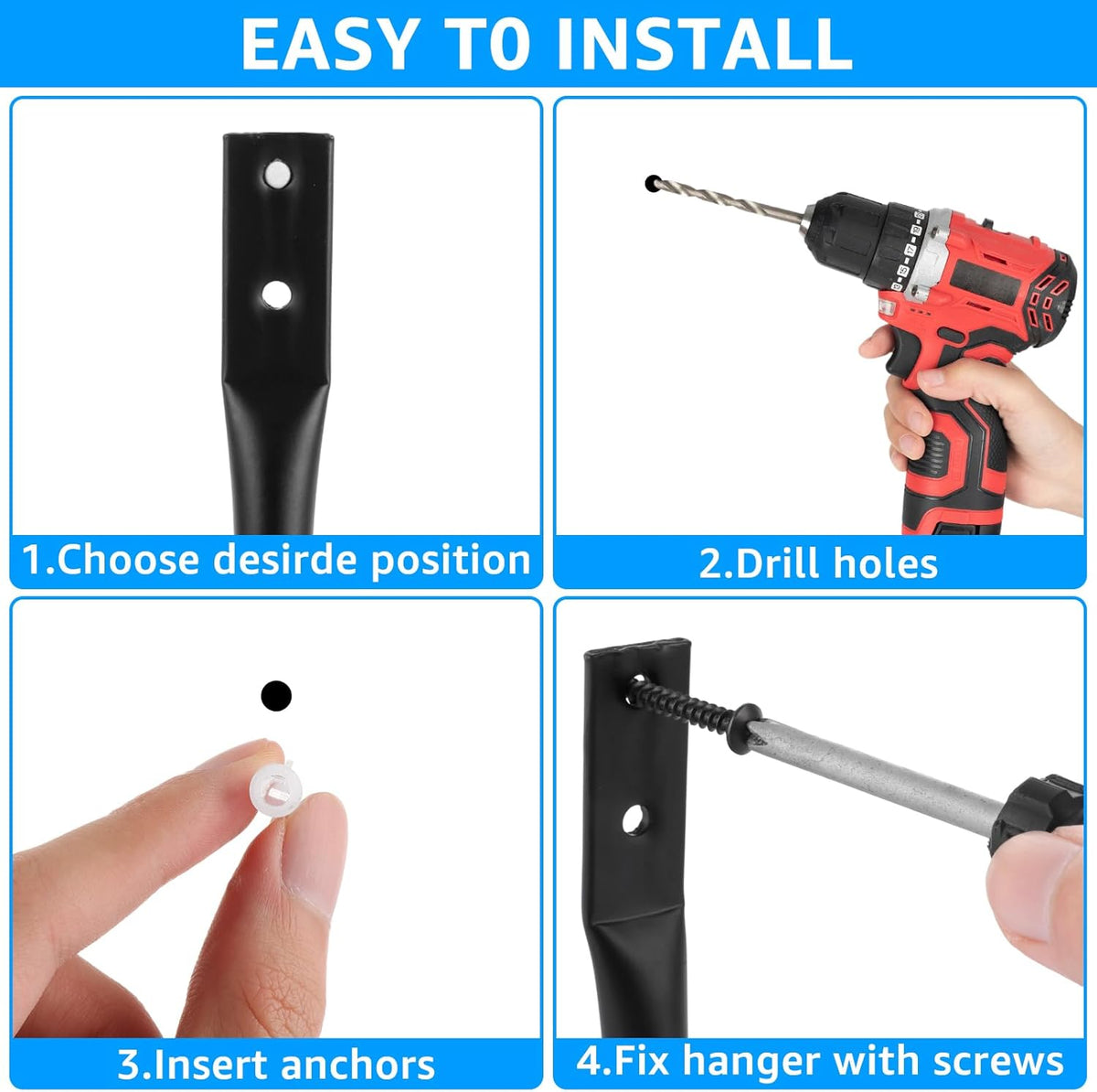 24 Pack Heavy Duty Garage Storage Utility Hooks 3.35" Kayak Wall Hangers Ladder Hooks for Garage, Utility Hooks for Ladder Garden Tool Hose Bike Shelf, Outdoor or Indoor Use