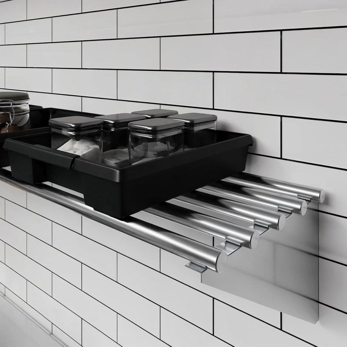 AmGood 14 in. x 48 in. NSF Stainless Steel Tubular Wall Shelf | Heavy-Duty Metal Shelving for Appliances & Equipment | Ideal for Kitchen, Restaurant, Garage, Laundry, Utility Room