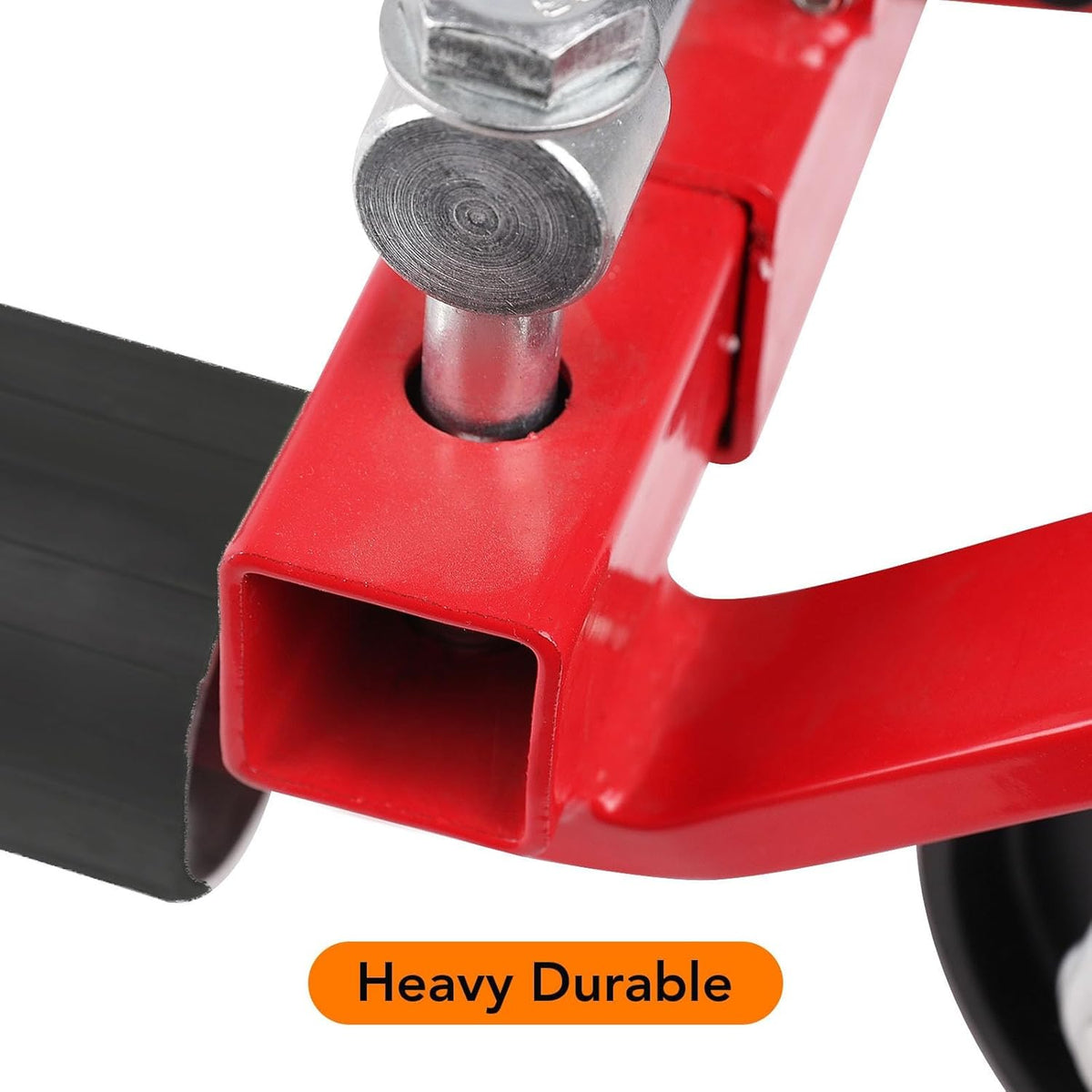 4 Pcs Car Wheel Dolly with Hydraulic Tire Jack, 1500LBS Capacity Trailer Dolly for Vehicle Positioning for Truck RV Trailer, Red
