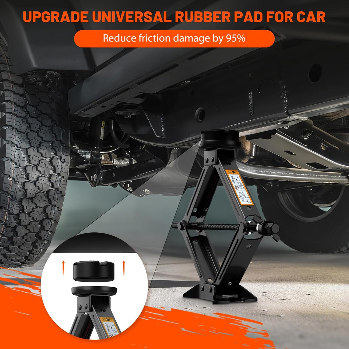 Portable Car Scissor Jack 2 Ton, Rubber Top Car Lift Jack with Ratcheting Handle,Tire Changing kit for Auto SUV MPV
