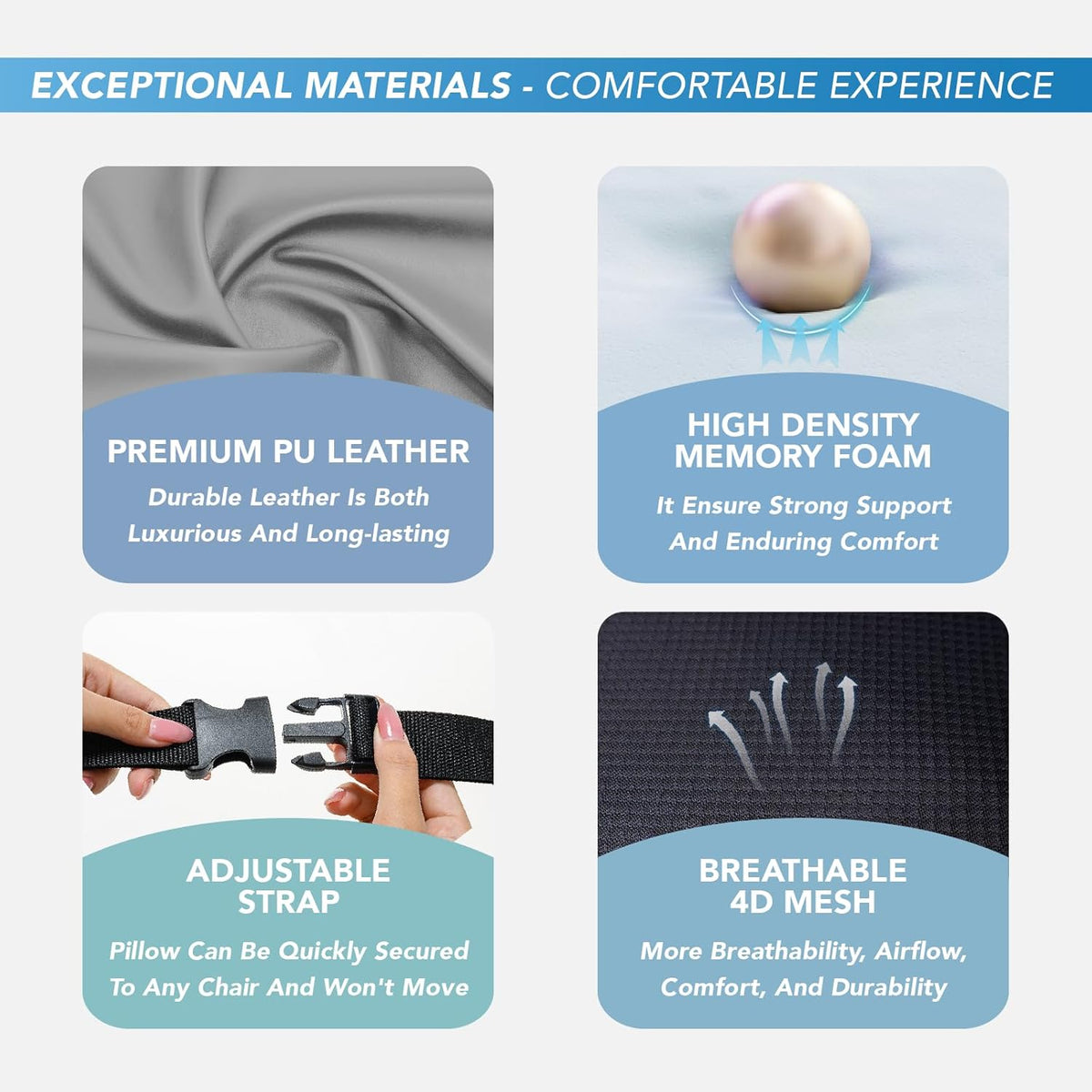 Lumbar Support Pillow for Car, Memory Foam Lumbar Pillow for Lower Back Pain Relief - Back Cushion for Driving, Chair Support for Car-Office Chair, Wheelchair - Dark Grey