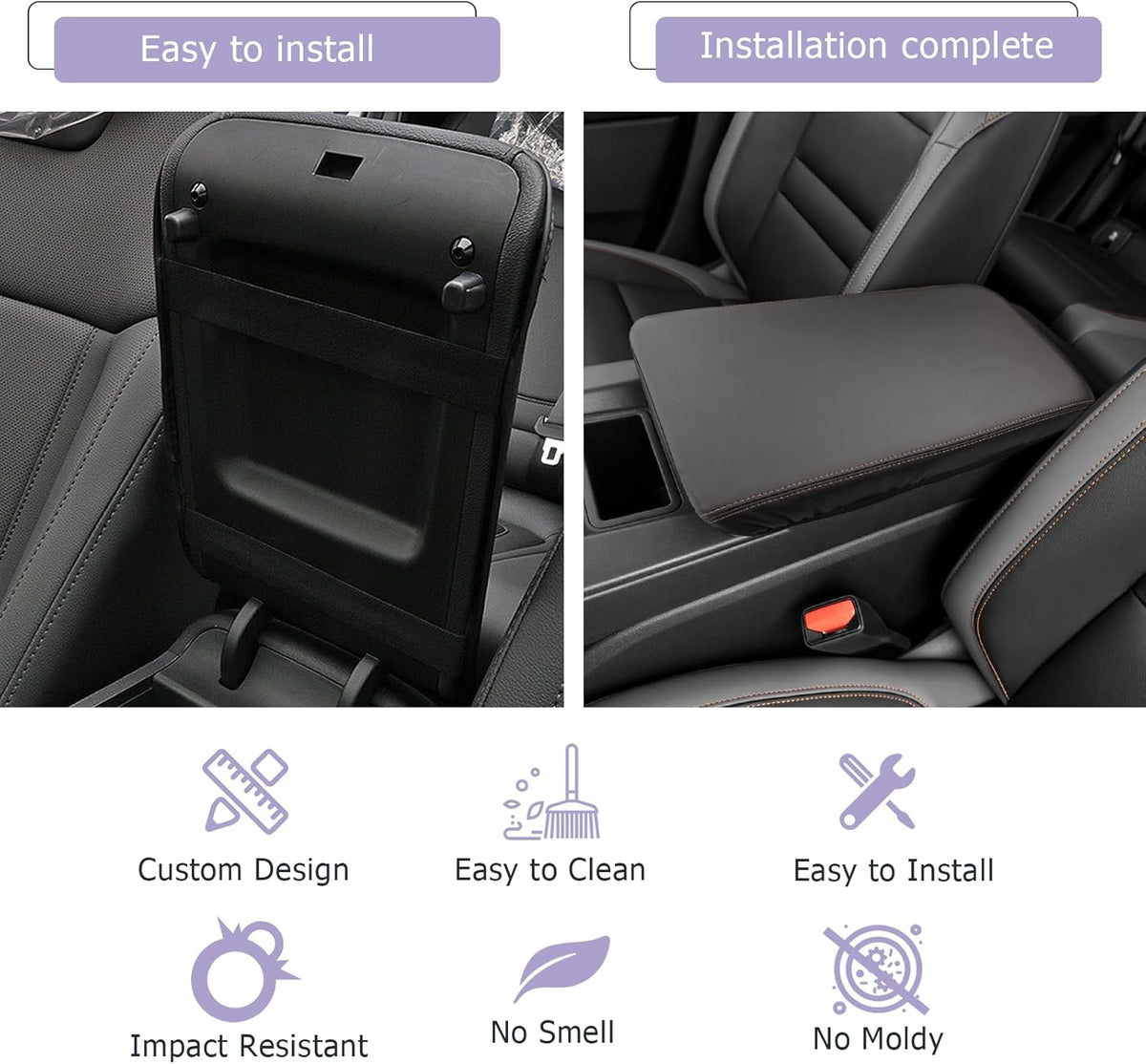 LUWU 2024 2025 Prologue Center Console Cover Compatible with 2024 2025 Honda Prologue Accessories 2025 Prologue EX/Touring/Elite Armrest Cover Center Console Pad Armrest Console Cover (Thin Black)