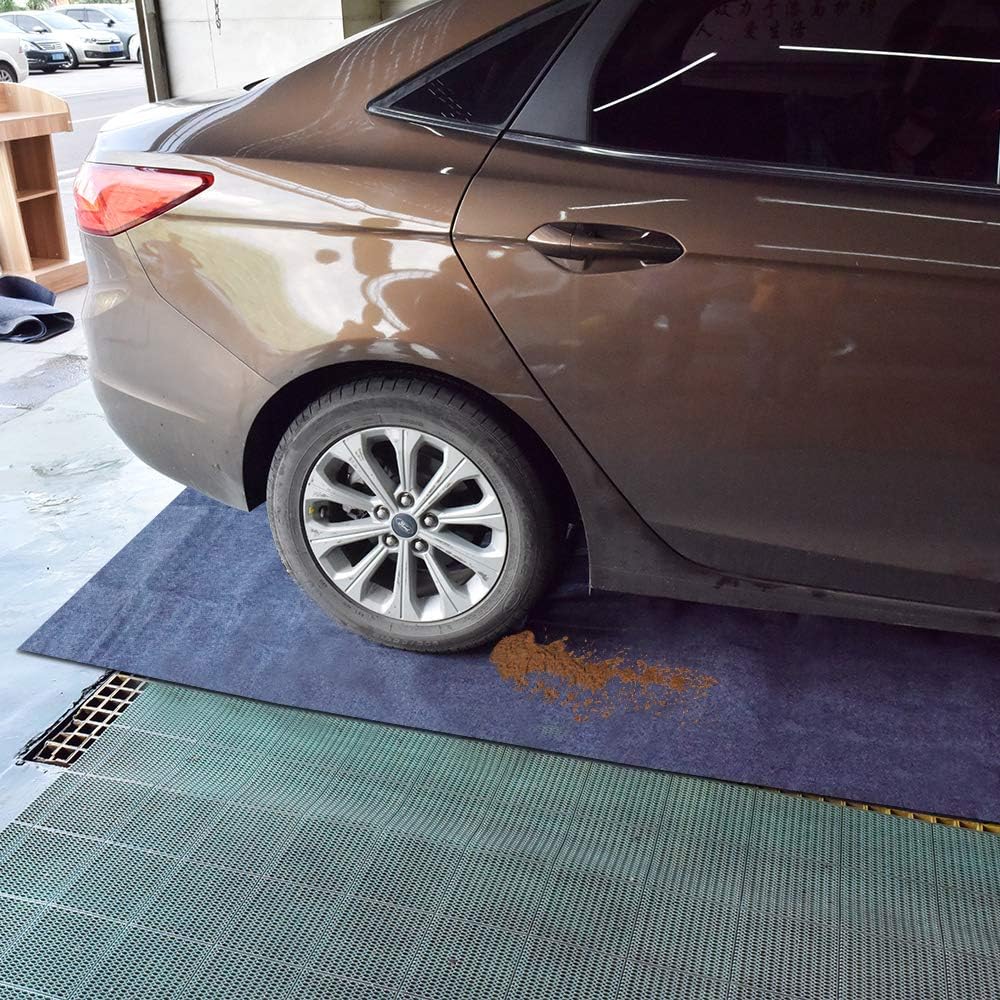 Garage Floor Mat,Absorbent Fabric,Anti-slip and Waterproof Backing,Washable,Garage and Shop Parking Mats(16.7 Feet x 6.7 Feet)