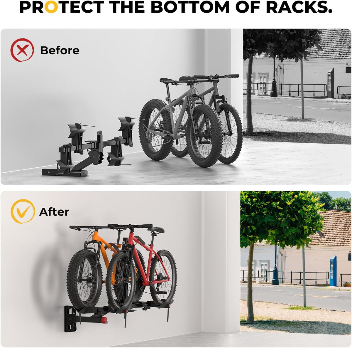 BougeRV Hitch Wall Mount, 2" Receiver, Max Hold Up to 300LBS, Bike Rack & Cargo Rack Storage, Hanging Garage Organizer, Trailer Hitch Receiver Hitch Bicycle Ski Rack Storage Organizer