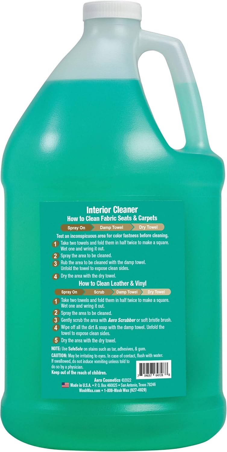 Interior Cleaner, Carpet Cleaner, Seat Cleaner, Fabric Cleaner 1 Gallon. Aircraft Quality for your Car Boat RV Meets Boeing and Airbus Specs