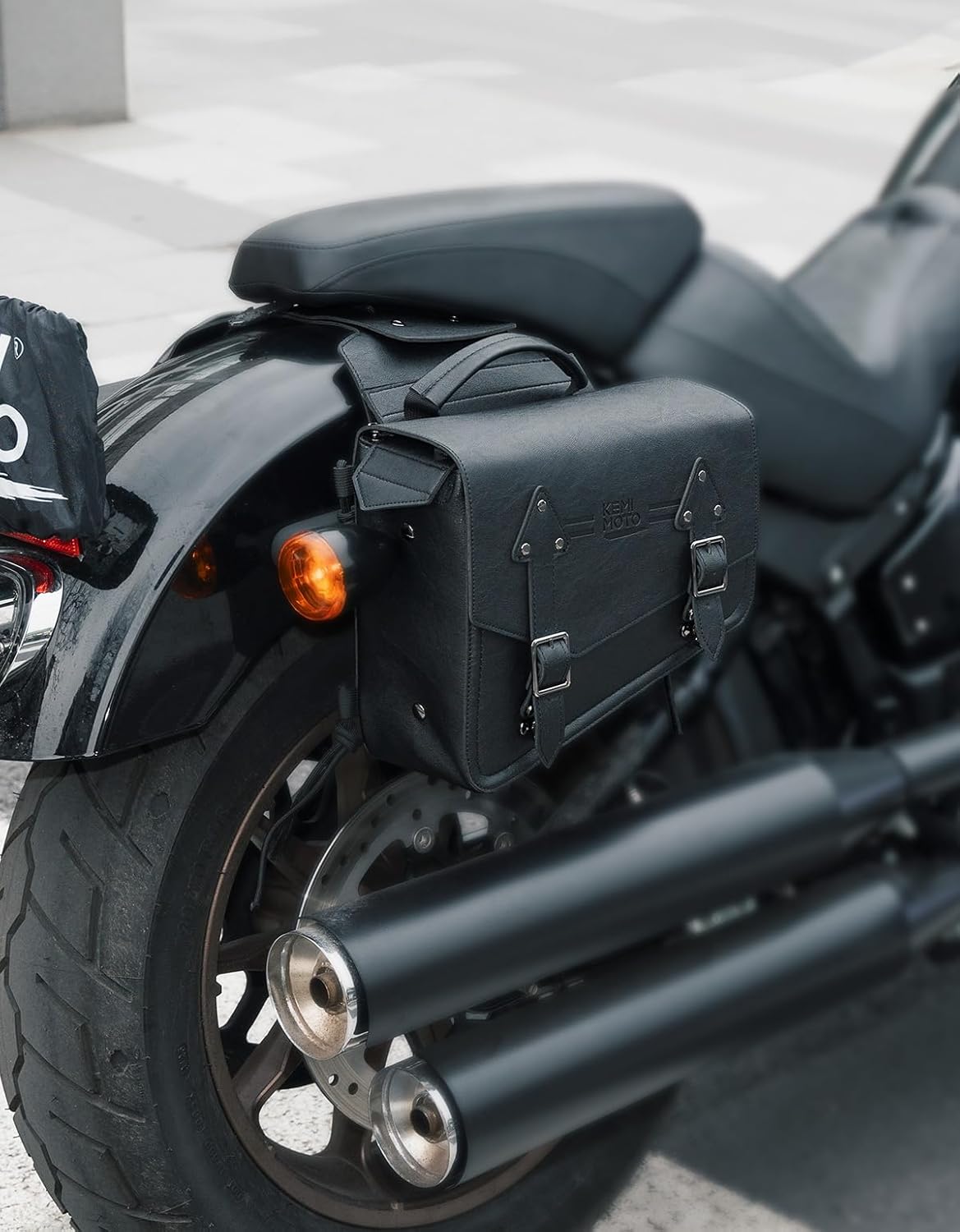 KEMIMOTO Motorcycle Saddlebags Leather Side Bags 12L Compatible with Sportster 883 1200 Softail Low Rider S Cruiser Dyna V-star Shadow Vulcan Rebel