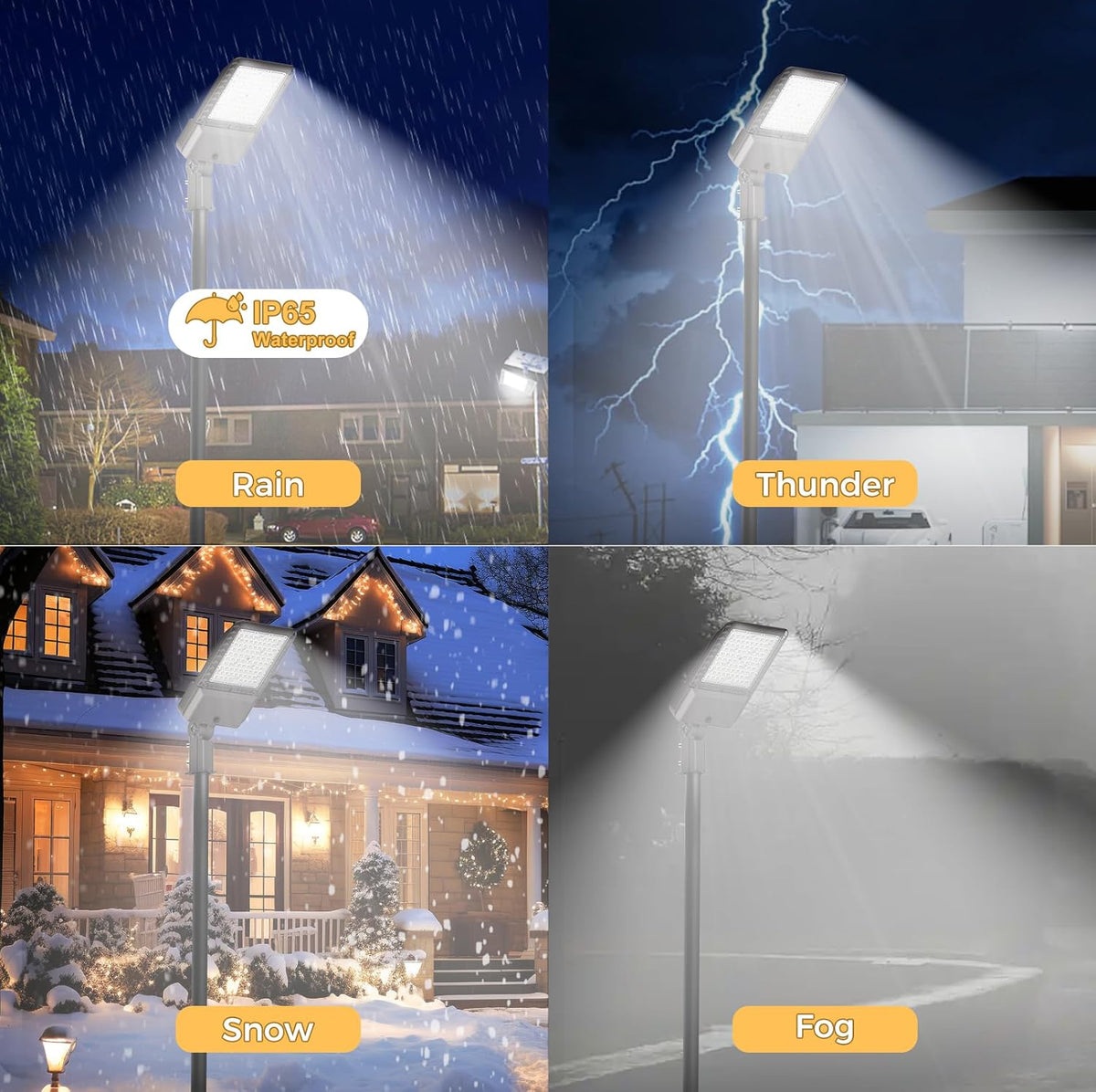 180W LED Parking Lot Lights Commercial Area Oudoor Lighting Street Light with Dusk to Dawn Photocell 32400Lm(180LM/W) 6000K IP65 Waterproof 100-277V for Driverway, Parking Lot 6 Pack