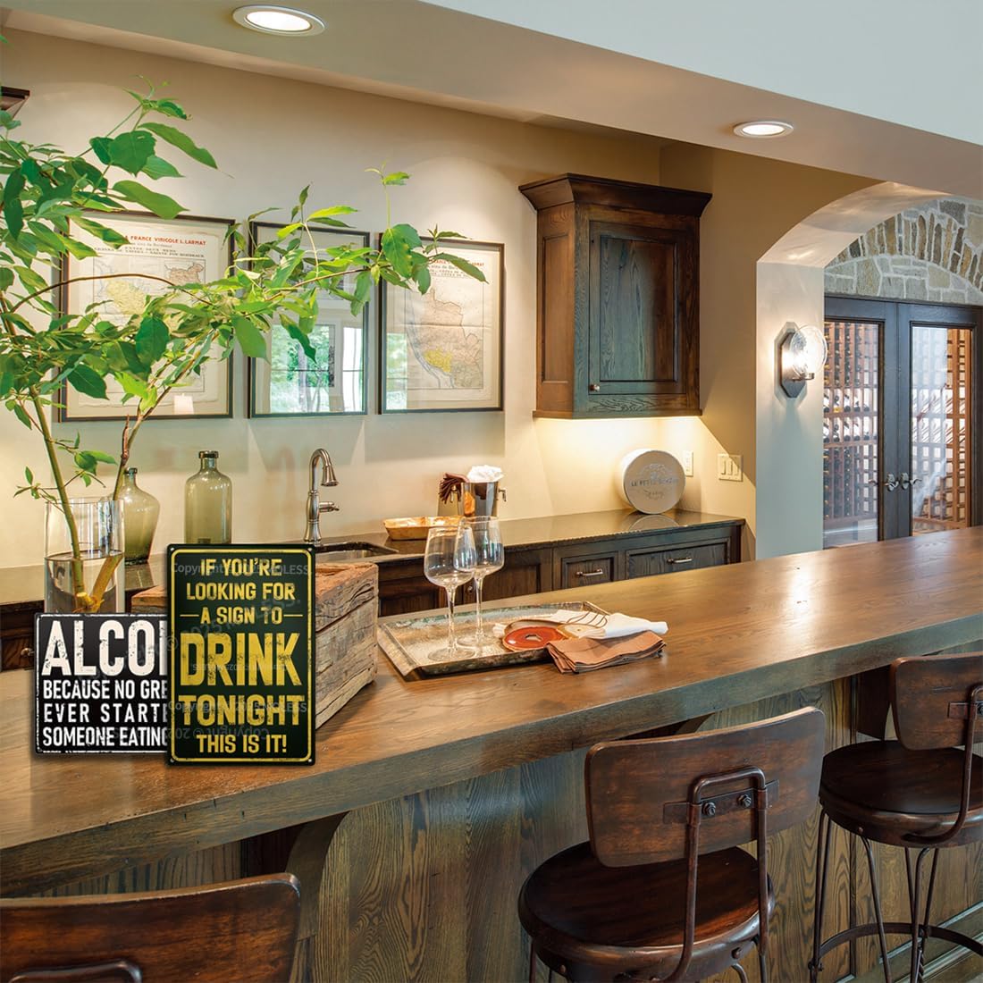 "Sign to Drink Tonight" Funny Bar Sign or Man Cave Decor | 12x8″ Durable Vintage Metal Beer Signs Wall Decorations for Home Bar/Basement/Garage/Mancave, 2483