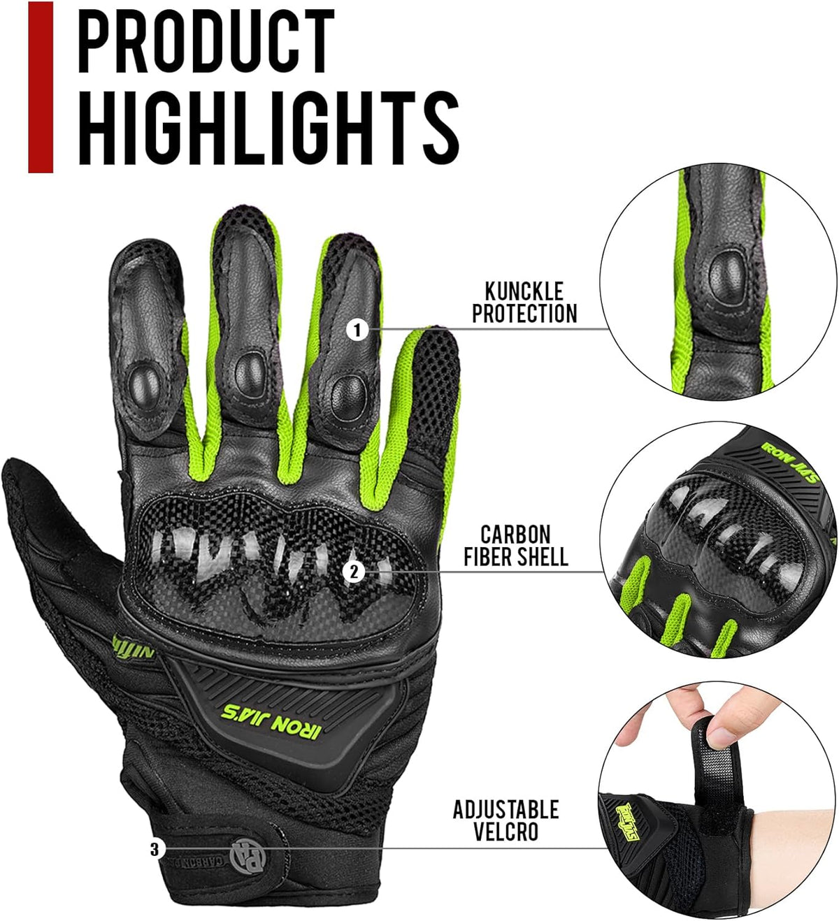 Motorcycle Gloves Touch Screen for Men Women Padding Hard Knuckle Cycling Motorbike ATV Hiking Riding Climbing Glove