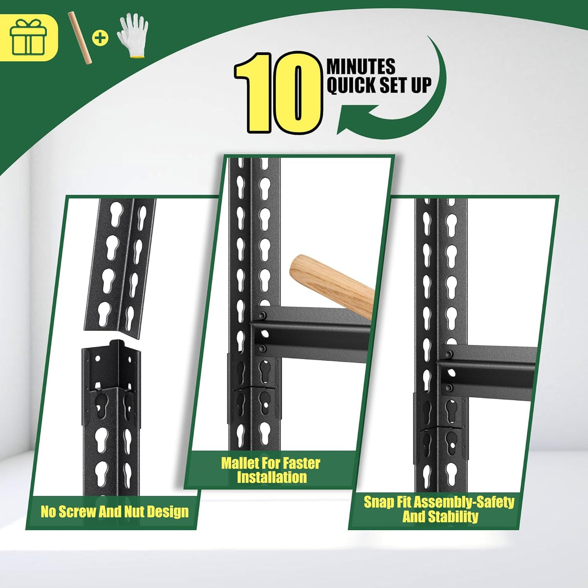 Garage Shelving Heavy Duty 880LBS Loads, 40" W Adjustable Garage Storage Shelves, 2-Tier Metal Shelving Units and Storage, Industrial Utility Shelf, 40" Wx16 Dx36 H,Black