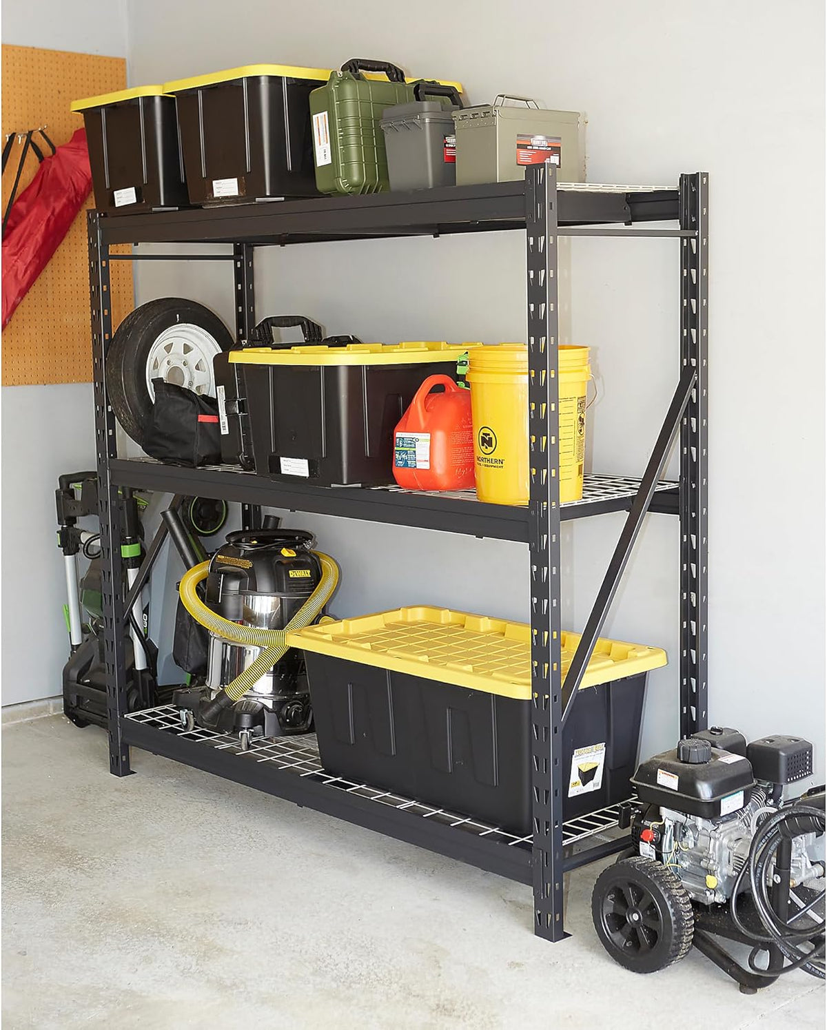 Ironton Industrial Shelving Rack, 3 Storage Shelves Steel Construction 3-Tier Rack with 2000-Lb Load Capacity Per Shelf, Garage Storage Rack