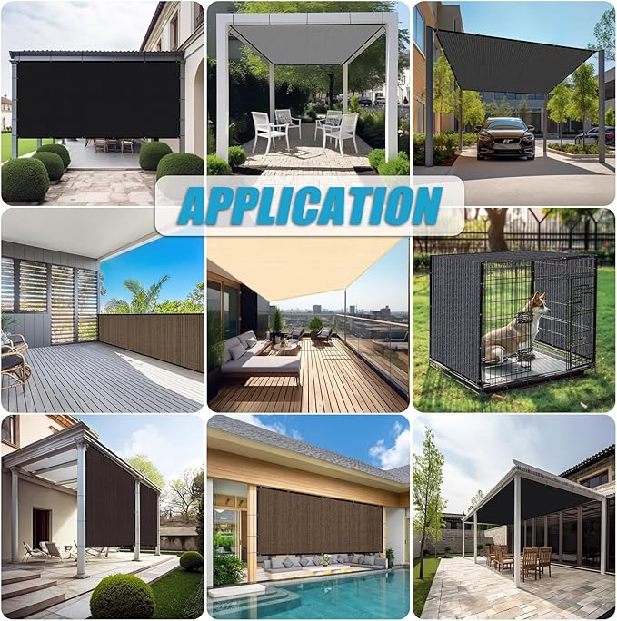 Amagenix 90% Shade Fabric 20'X 22' Mocha Sun Shade Cloth with Grommets for Pergola Replacement Shade Cover Canopy, Heavy Duty, Cable Zip Ties Included (We Customized)