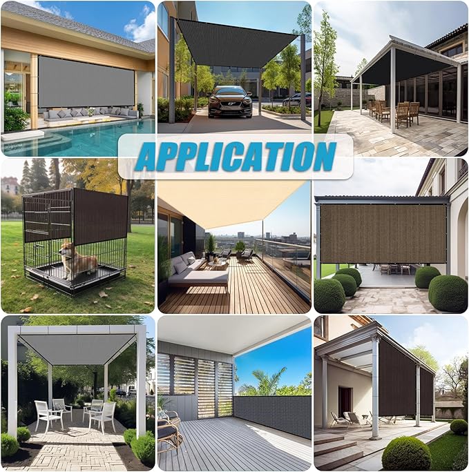 Amagenix 90% Pergola Shade Cover 23'X 24' Dark Gray Sun Shade Cloth with Grommets for Outdoor Garden Patio Porch-Commercial Grade 200 GSM-Cable Zip Ties Included (We Customized)