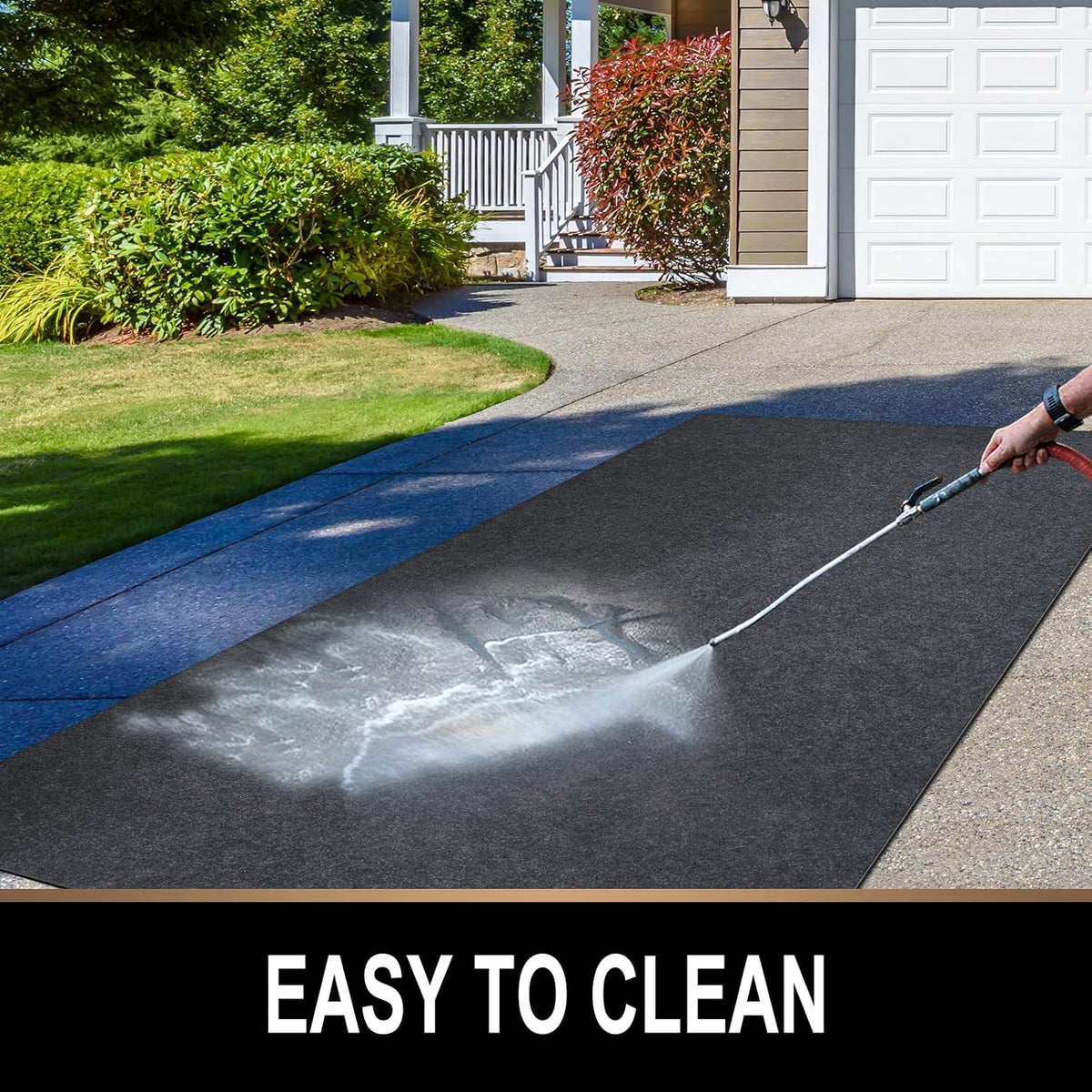 Oil Spill Mat, 7.4 x 20 Ft, Premium Absorbent Oil Pad. Contains Liquids, Protects Garage Floor from Spills, Drips, Splashes and Stains. Washable, Reusable, Waterproof Rubber Parking Mats