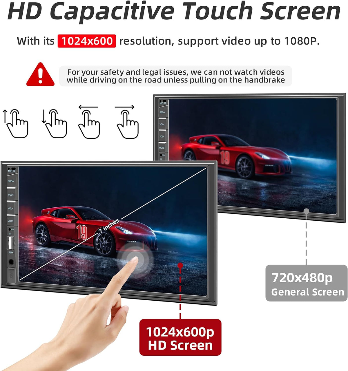 Naifay Double Din Car Stereo with Dash Cam | 7INCH Touchscreen Car Radio Receivers Support with Apple Carplay & Android Auto, Bluetooth, Backup Camera, Mirror Link, Voice Control, SWC, FM/USB/TF/AUX
