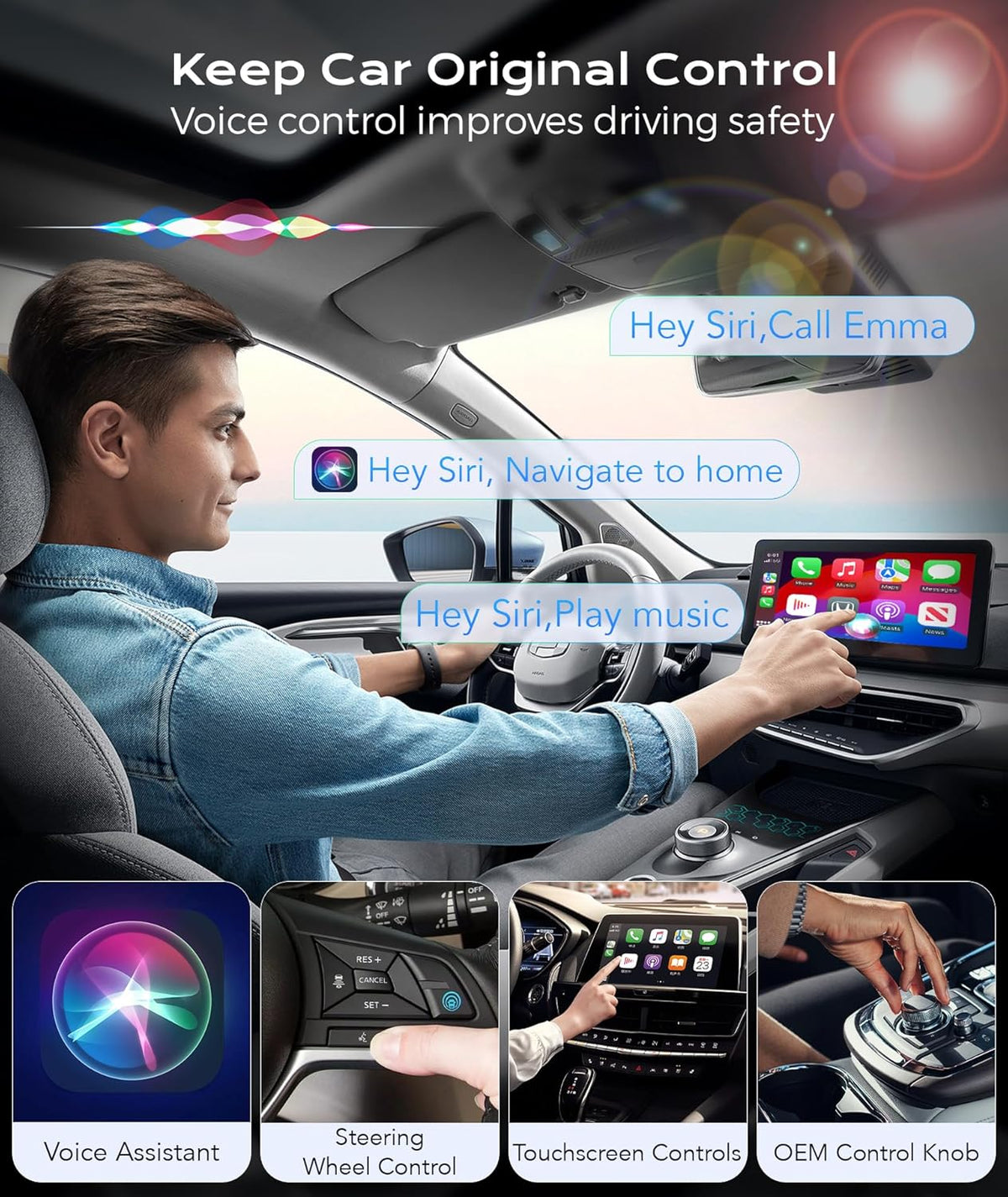 Wireless CarPlay Adapter for Apple iPhone, 2025 Upgraded Converts Wired to Wireless CarPlay with USB-C, 5.8GHz High-Frequency WiFi, Auto-Connect, Plug & Play, Multi-User Seamless Connection