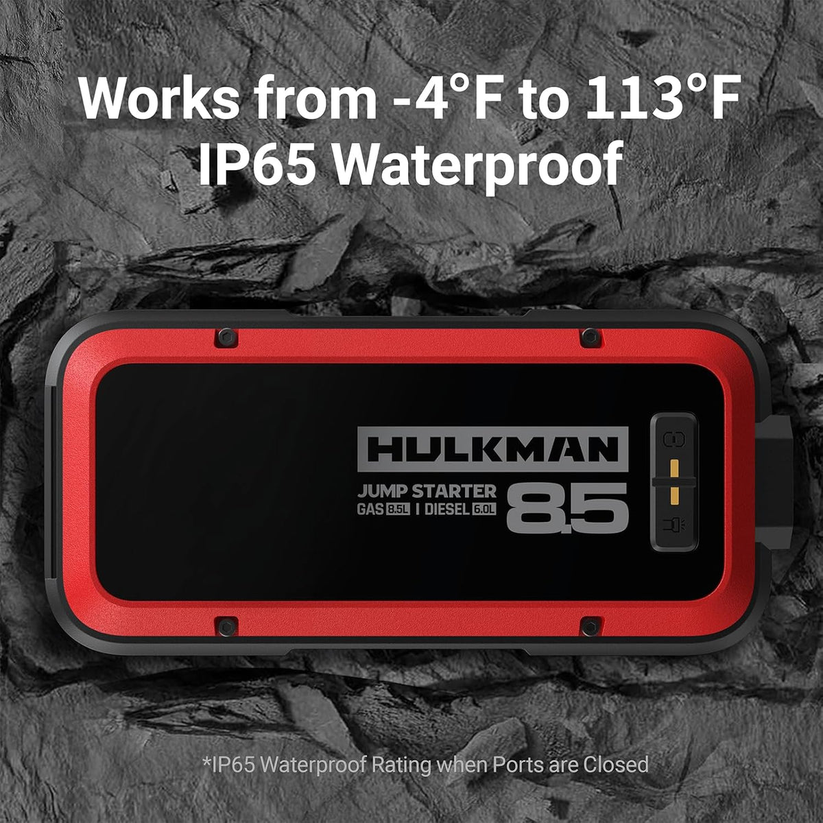 Hulkman Alpha85,Carmine Red, 2000A 74Wh Smart Jump Starter, 12V Portable Car Battery Booster with 3.3" Display, USB-C Power Pack,Includes 65W Wall Charger, Jumper Cables for up to 8.5L Gas/6.0L Diesel