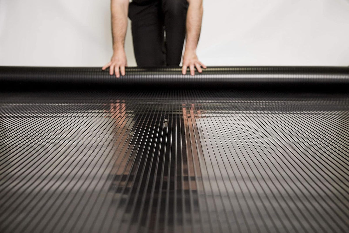 G-Floor Garage Flooring 5' x 10' Midnight Black Ribbed Channel Vinyl Protector Mat - Industrial Strength for Home or Commercial Use