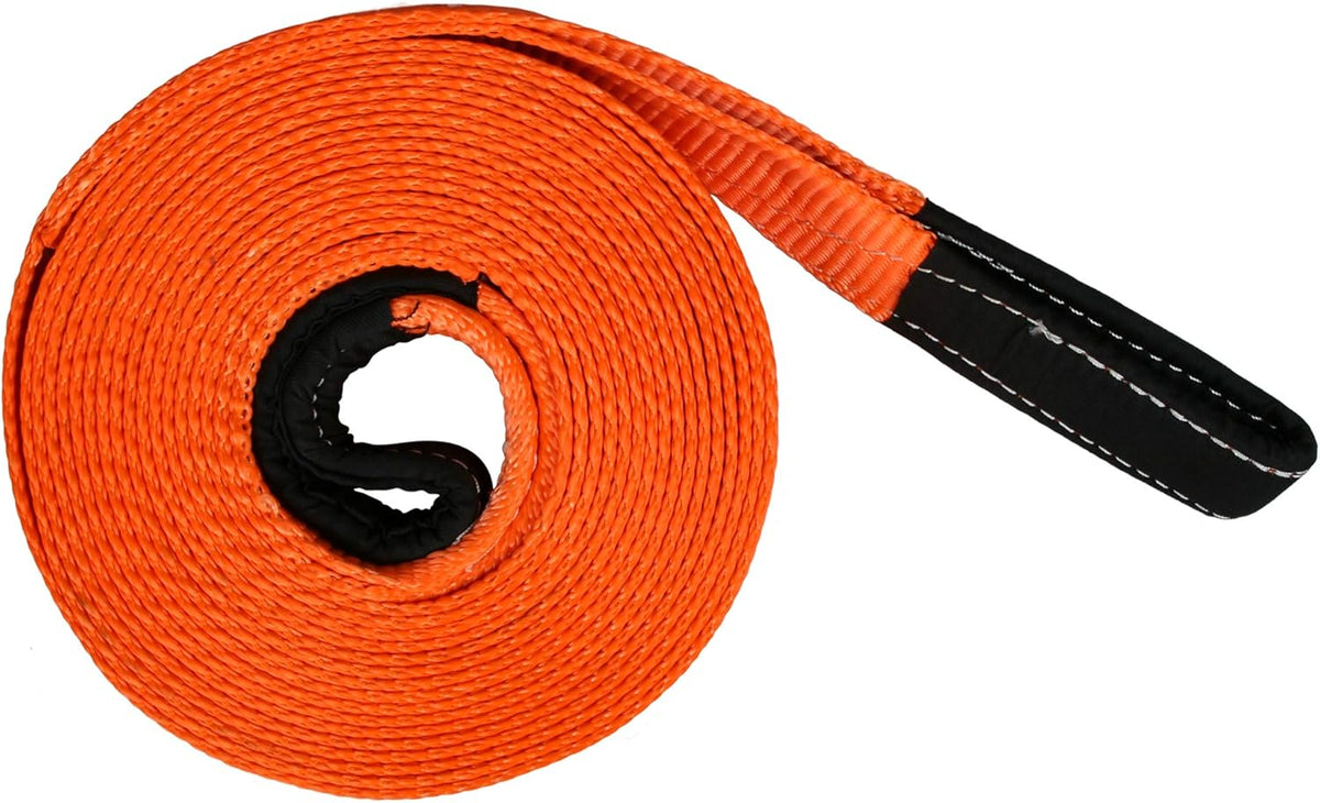 Recovery Tow Strap 3in X 30ft Heavy Duty 30,000 lbs Break Strength, Use for Emergency Towing Rope, Tree Saver, Winch Extension, Triple Reinforced Loops, Protective Sleeves,Car Accessories