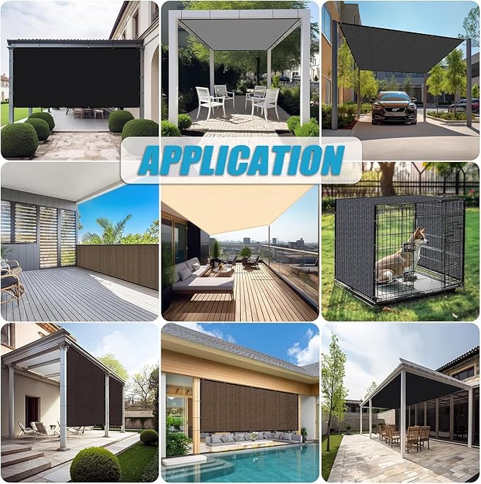 Amagenix 90% Pergola Shade Cover 9' X 24' Sun Shade Cloth with Grommets for Outdoor Garden Patio Porch, Commercial Grade 200 GSM - Cable Zip Ties Included (We Customized) GN108, Blue