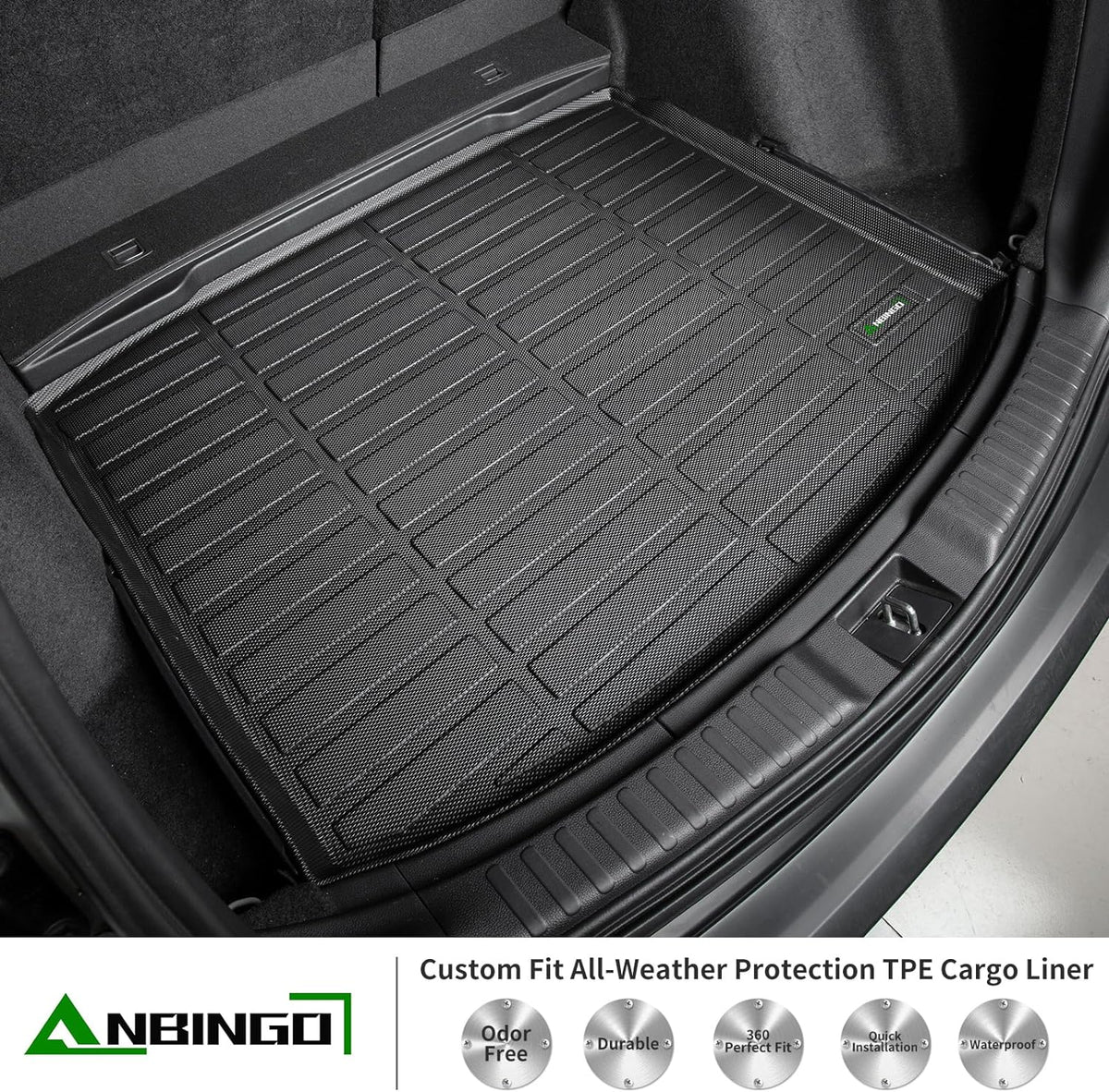 ANBINGO®- Floor Mats & Cargo Liner for Genesis GV60 2025 2024 2023 All Weather Protection TPE Waterproof Non-Slip Car Floor Liners 1st & 2nd Row Set, for 2025 GV60 Accessories