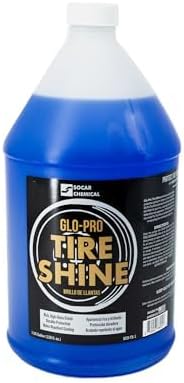 Glo-Pro Tire Shine, 128 oz, 1 Gallon, High Gloss Tire Dressing, Professional Wet Tire Dressing, Water Repellant, Long Lasting
